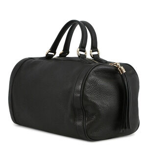 Gucci Leather Black Soho Interlocking Bag GG Boston